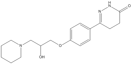 Molecular Structure of 194851-34-8 (3(2H)-Pyridazinone,4,5-dihydro-6-[4-[2-hydroxy-3-(1-piperidinyl)propoxy]phenyl]-)